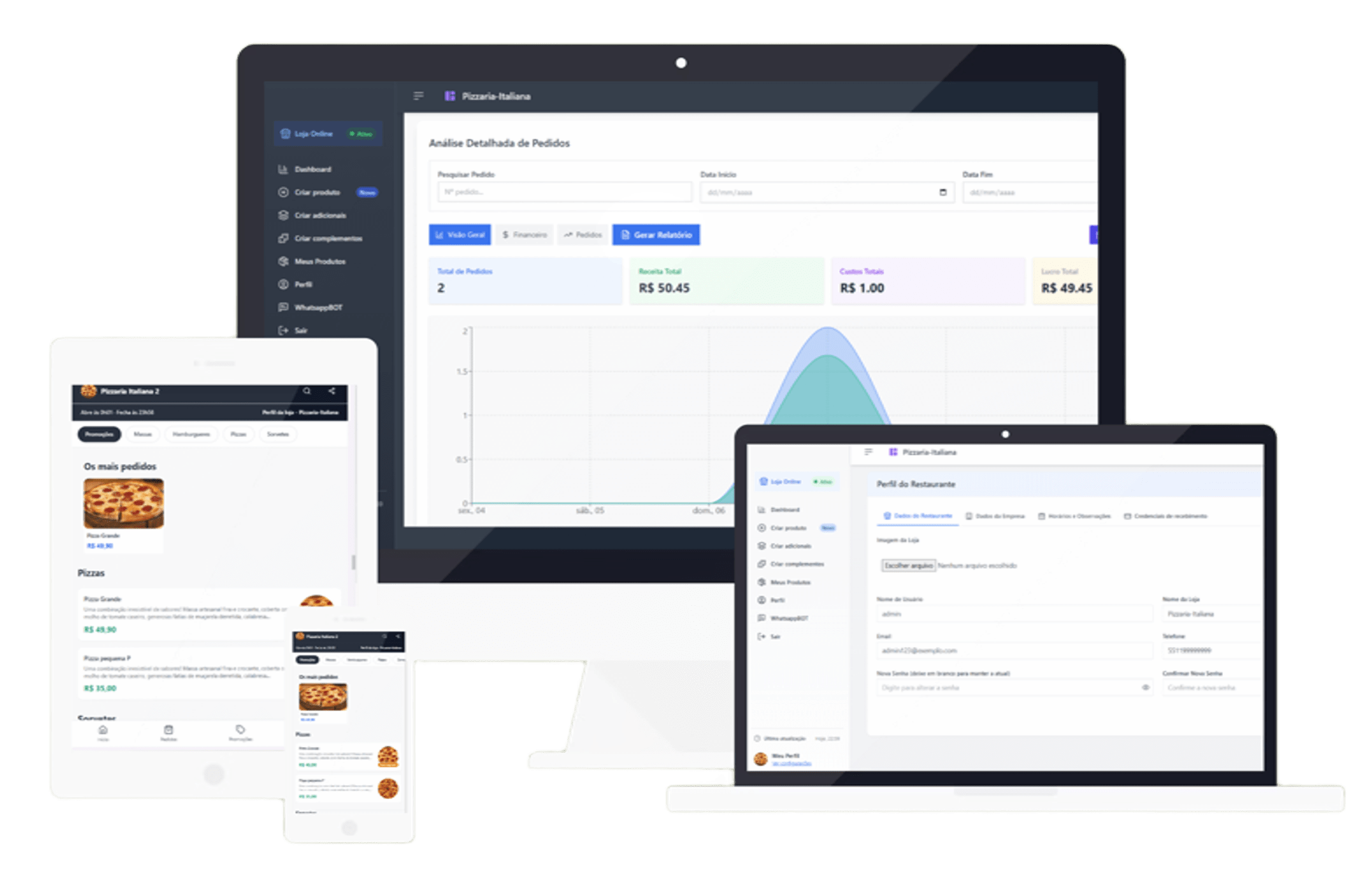 Mockup do sistema Fome Dique em um celular